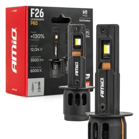 Ampoules LED F26 PRO LumiTec LIMITED +130% DUO FULL CANBUS H1 12V-24V AMIO 04869 Usine Directe