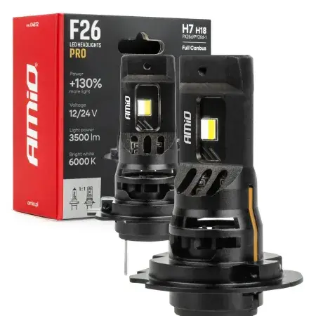 Offre Spéciale Ampoules LED F26 PRO LumiTec LIMITED +130% DUO FULL CANBUS H7 H18 12V 24V AMIO 04872
