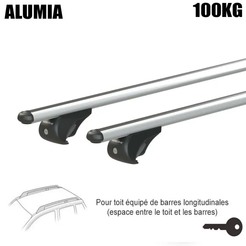 Barres aluminium pour Volkswagen Caddy Maxi van A partir de 2015.Fixation sur barres longitudinales Top Vente