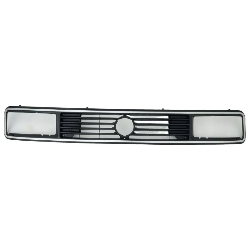 Promotion CALANDRE AVANT PHARE CARRE - DESIGN AVEC SIGLE A LIGNE GRISE POUR VW TRANSPORTER T3 (79-91) - NOIR - GRIS