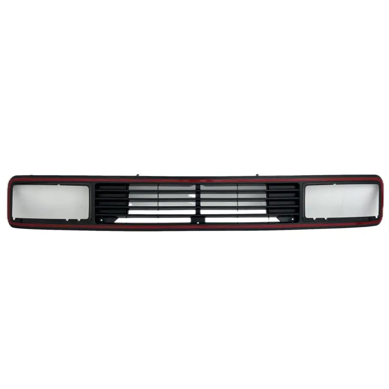 CALANDRE AVANT PHARE CARRE - DESIGN SANS SIGLE A LIGNE ROUGE POUR VW TRANSPORTER T3 (79-91) - NOIR - ROUGE Bon Plan