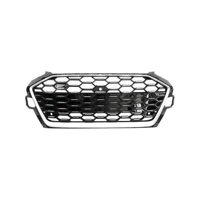 CALANDRE AVANT LOOK RS4 NOIR - CHROME POUR AUDI A4 B9 8W FACELIFT (19-24) - POUR PDC - MOD2 - POUR 360° Livraison Express