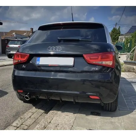 DIFFUSEUR DE PARE-CHOCS ARRIÈRE RIEGER POUR AUDI A1 8X (10-15) - SIMPLE SORTIE GAUCHE - NOIR BRILLANT Commander Maintenant
