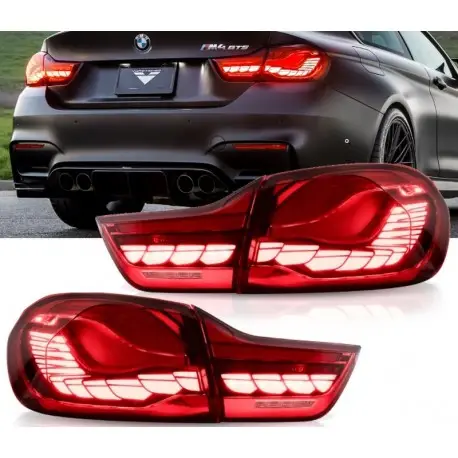 SET DE FEUX ARRIÈRES OLED LOOK M4 GTS BMW SÉRIE 4 F32 COUPE - F33 CABRIO - F36 GRAN COUPE (13-21) M4 F82 F83 - ROUGE - DYNAMIQUE Remise
