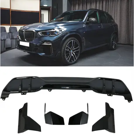 Petit Prix PACK M-PERFORMANCE AERO POUR BMW X5 G05 (18-21) PACK M - LAME AVANT - LAME ARRIERE - DIFFUSEUR - NOIR BRILLANT
