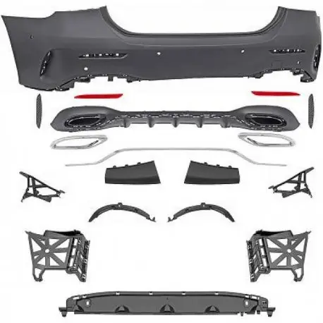 Nouveauté PARE-CHOCS ARRIERE MERCEDES CLASSE A V177 BERLINE (18-24) - LOOK PACK AMG - AVEC PDC