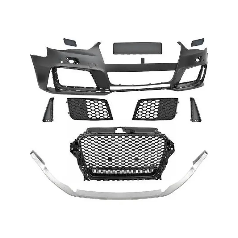 PARE-CHOCS AVANT COMPLET LOOK RS3 POUR AUDI A3 8V (12-16) - BERLINE - CABRIOLET - NOIR - POUR PDC - POUR LAVE-PHARE Acheter En Ligne