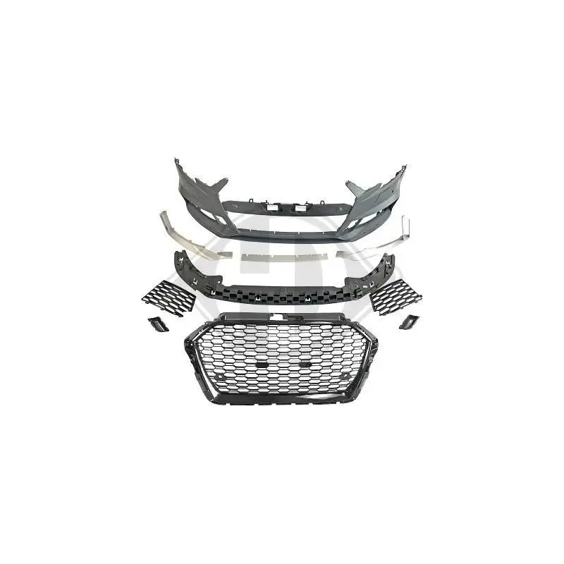 PARE-CHOCS AVANT LOOK RS3 POUR AUDI A3 8V (16-20) - BERLINE + CABRIO - NOIR + ALU - POUR PDC - SANS ACC Acheter Direct