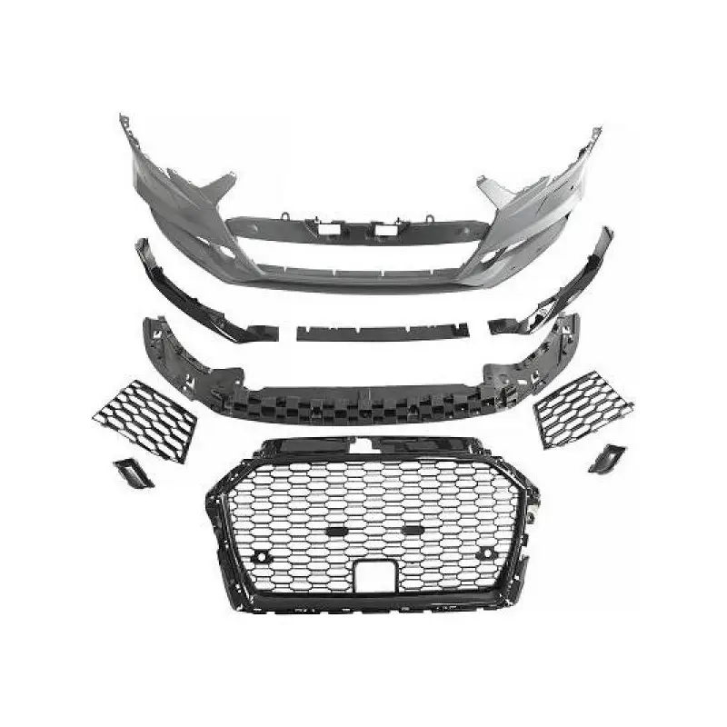 Prix Réduit PARE-CHOCS AVANT LOOK RS3 POUR AUDI A3 8V (16-20) - BERLINE + CABRIO - FULL NOIR - POUR PDC - AVEC ACC