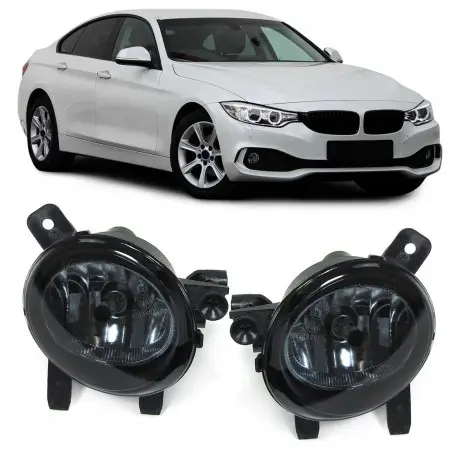 SET DE DEUX ANTIBROUILLARDS POUR BMW SERIE 1 F20 F21 - 3 F30 F31 - 4 F32 F33 F36 - FOND NOIR SANS LED Promotion Saisonnière