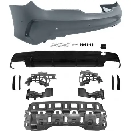 PARE CHOCS ARRIERE LOOK CLA45 AMG FACELIFT MERCEDES CLA C117 (13-18) - POUR PDC - DOUBLE ECHAPPEMENT GAUCHE/DROIT Produit De Marque