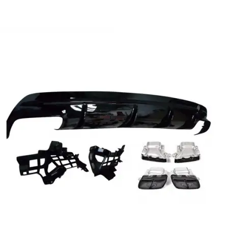 DIFFUSEUR ARRIERE + EMBOUTS NOIR MERCEDES CLASSE CLA C117 (13-18) - LOOK CLA45 AMG FACELIFT - AUSSI SHOOTING BRAKE X117 W117 Vente Flash