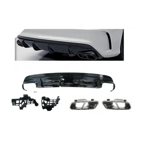 DIFFUSEUR ARRIERE + EMBOUTS CHROME MERCEDES CLASSE CLA C117 (13-18) - LOOK CLA45 AMG FACELIFT - AUSSI SHOOTING BRAKE X117 W117 Super Prix