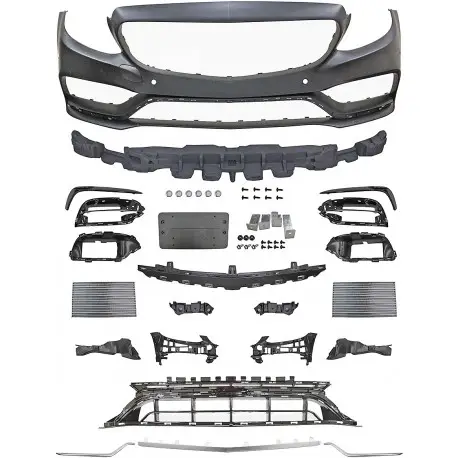 Dernier Modèle PARE CHOCS AVANT LOOK C63 AMG MERCEDES CLASSE C W205 FACELIFT (18-20) - POUR PDC