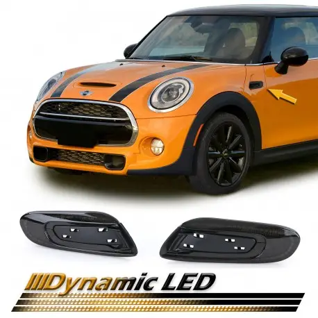 SET DE DEUX CLIGNOTANTS D'AILES FUME DYNAMIQUES POUR MINI COOPER F55 F56 F57 CABRIOLET (13-20) Bon Marché