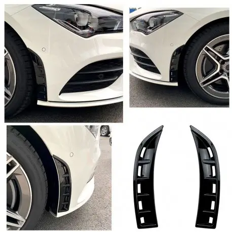 Populaire ECOPES LATERALES PARE-CHOCS AVANT LOOK AERO POUR MERCEDES CLASSE CLA W118 C118 X118 (19-23) PACK AMG - AUSSI POUR CLA 35 AMG
