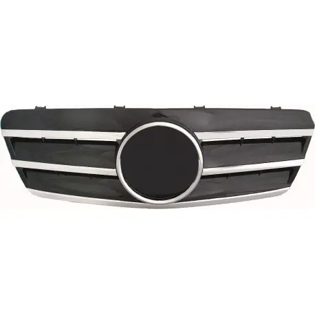 CALANDRE AVANT MERCEDES CLASSE CLK W208 COUPE/CABRIO (97-02) - LOOK SPORT - NOIR/CHROME Haute Qualité
