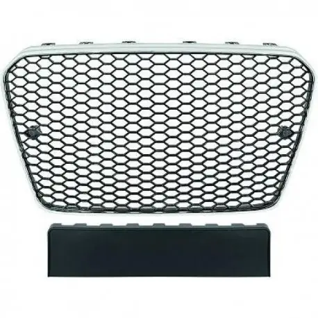 Populaire CALANDRE AVANT LOOK RS5 NOIR/CHROME POUR AUDI A5 B8 (12-16) - SANS PDC