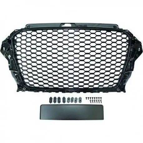 CALANDRE AVANT LOOK RS3 NOIR POUR AUDI A3 8V (12-16) - SANS PDC Promotion