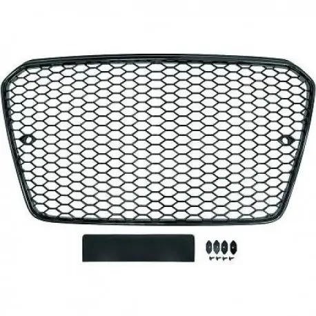 CALANDRE AVANT LOOK RS5 FULL BLACK - NOIR POUR AUDI A5 B8 (12-16) - POUR PDC Authentique