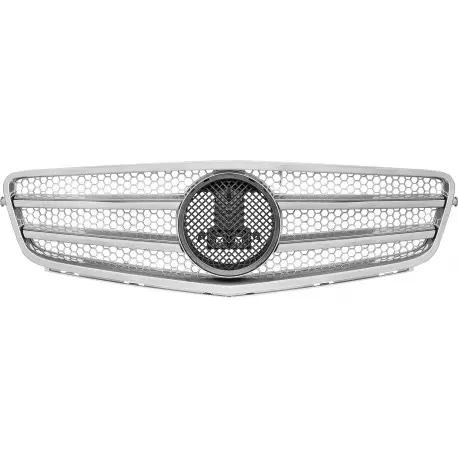 CALANDRE AVANT MERCEDES CLASSE C W204 (07-14) - LOOK AMG - 2 LISERETS - GRIS/CHROME Achat Immédiat