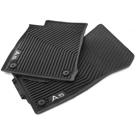 TAPIS DE SOL AVANT D'ORIGINE AUDI POUR AUDI A5 SPORTBACK (17-21) - NOIR - CAOUTCHOUC - 2 PIECES Authentique