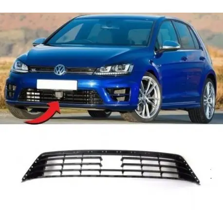 GRILLE CENTRALEDE PARE CHOC AVANT R - R-LINE AVEC TROU FRONTASSIST POUR VW GOLF 7 BERLINE-VARIANT (12-17) - NOIR Offre Exclusive