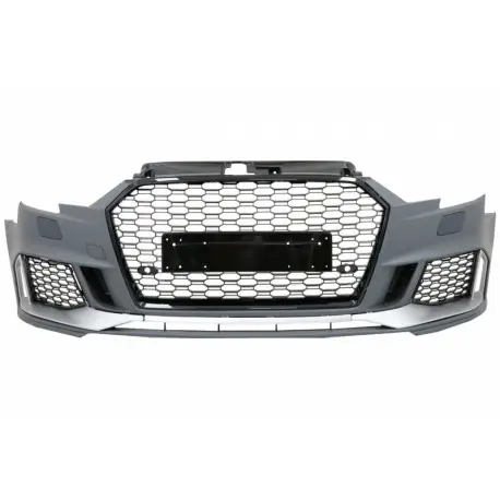 Commander Maintenant PARE-CHOCS AVANT LOOK RS3 POUR AUDI A3 8V (16-20) - 3-5 PORTES (SPORTBACK) - NOIR + ALU - POUR PDC - SANS ACC