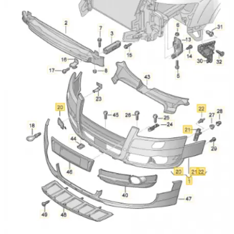 PARE-CHOCS AVANT NU POUR AUDI A6 4F ALLROAD (04-08) - POUR PDC - POUR LAVE-PHARE Produit De Marque
