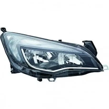 PHARE AVANT DROIT NOIR OPEL ASTRA J (12-) - 5 PORTES ET BREAK - HALOGENE - H7/H7 - HELLA - AVEC FEUX DE JOUR - PAS POUR GTC - FO Paiement Sécurisé