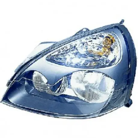 PHARE AVANT GAUCHE RENAULT CLIO (01-03) - CONTOUR NOIR - DEPO/TYC - H7/H1 - AVEC REGLAGE HAUTEUR Top Vente