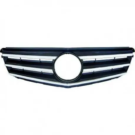 Usine Directe CALANDRE AVANT LOOK AMG MERCEDES CLASSE C W204 (07-11) - CHROME - ARGENT - EMBLEME NON FOURNI