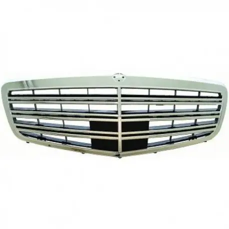Livraison Express CALANDRE AVANT MERCEDES CLASSE S W221 (09-12) LOOK SPORT - CHROME/NOIR - SANS DISTRONIC - POUR AMG