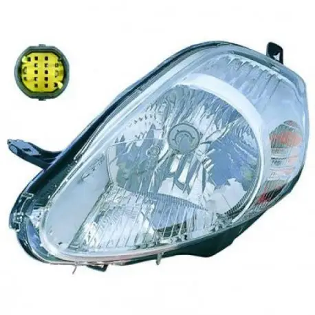 PHARE AVANT DROIT FIAT GRANDE PUNTO (05-08) - CHROME - DEPO/TYC - 14 PINS Authentique