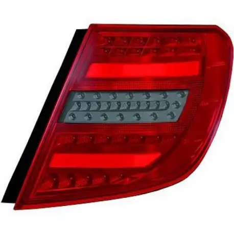 Dernière Chance SET 2 FEUX ARRIERE MERCEDES CLASSE C W204 BREAK (07-11) - POUR BREAK - LED - ROUGE/FUME - LOOK FACELIFT