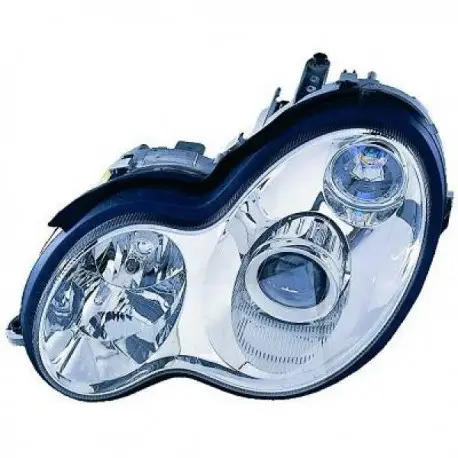 SET DES 2 PHARE AVANT MERCEDES CLASSE C W203 (00-04) LOOK FACELIFT - H7/H7 - CHROME - AVEC REGLAGES HAUTEUR PHARES Achat Immédiat