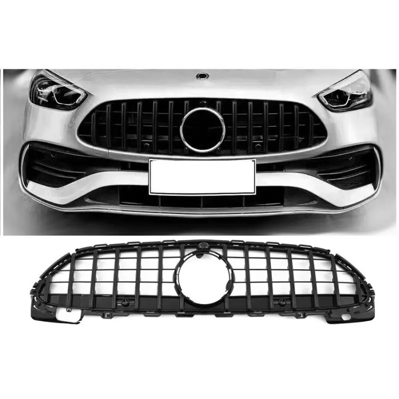 GRILLE DE RADIATEUR GT-R LOOK POUR MERCEDES CLASSE C W206 S206 PANAMERICANA FULL NOIR - AUSSI POUR 360° (21-25) Usine Directe