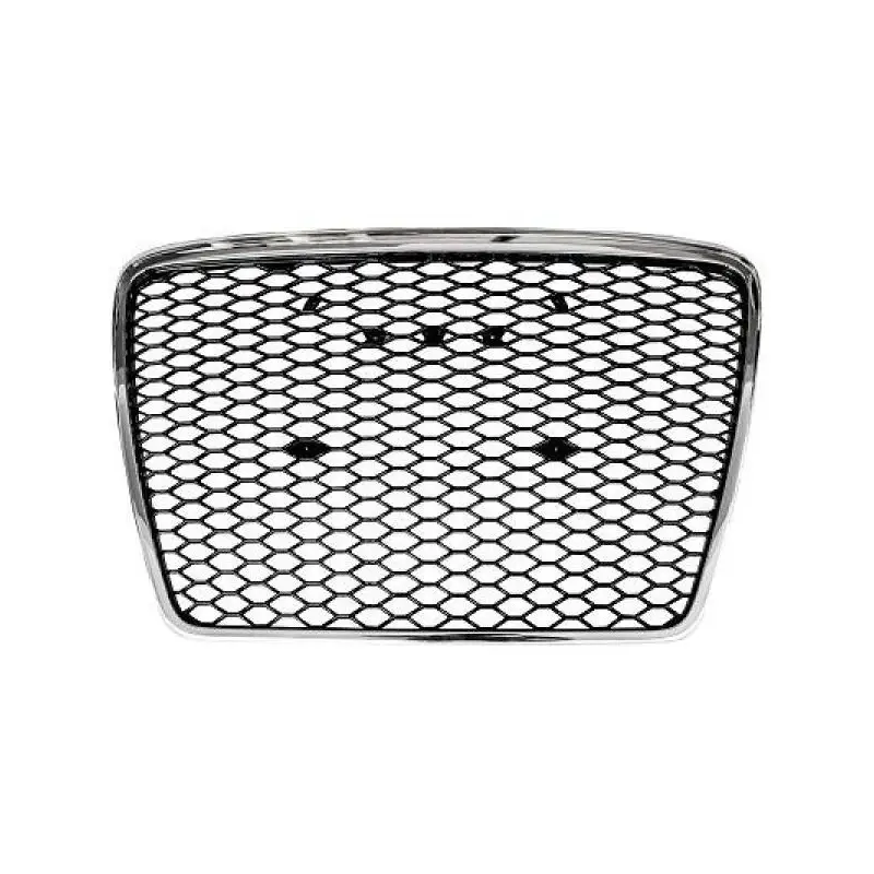 CALANDRE LOOK RS6 EN NIDS D'ABEILLES POUR AUDI A6 (04-11) - FINITION - NOIR CHROME Affaire À Saisir