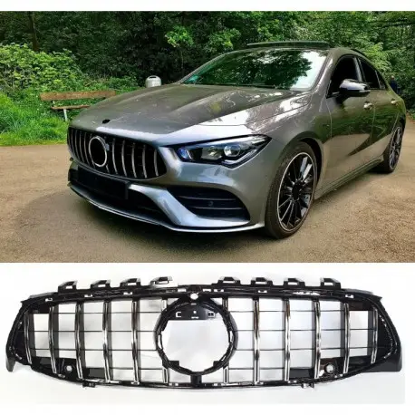GRILLE DE CALANDRE LOOK GT PANAMERICANA MERCEDES CLASSE CLA C118 W118 (19-23) - 360° NOIR CHROME - PANAMERICANA AMG GT OPTIK Vente Directe
