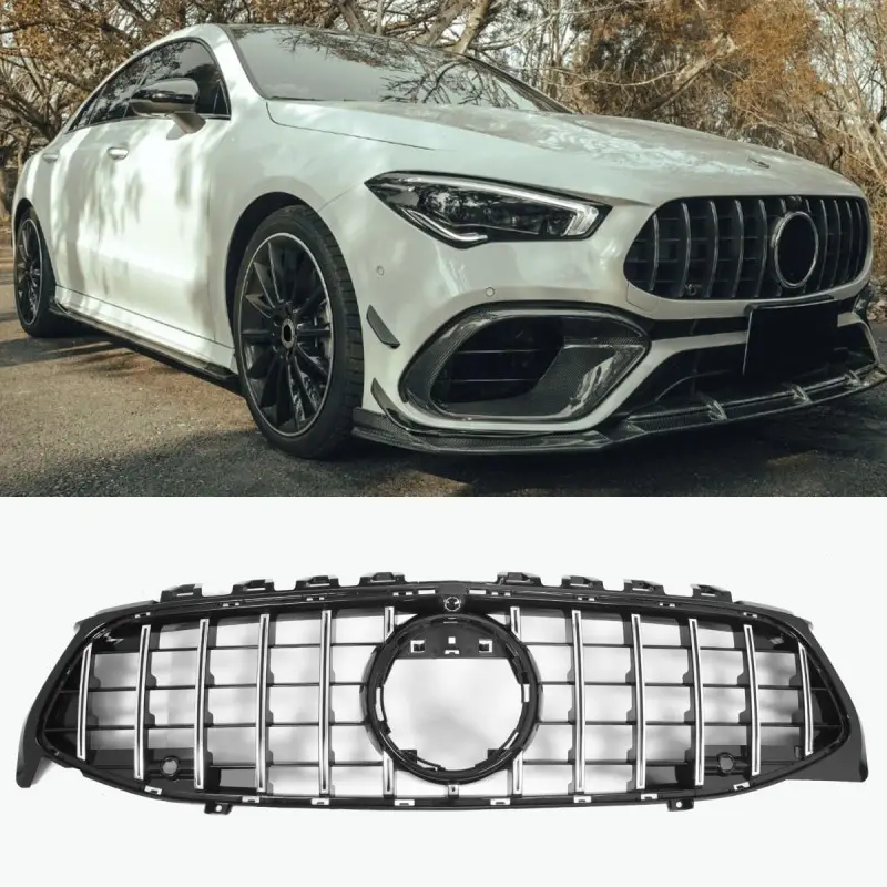 Réduction GRILLE DE CALANDRE LOOK GT GT-R POUR MERCEDES CLASSE CLA C118 W118 (19-23) - NOIR CHROME - PANAMERICANA AMG GT OPTIK