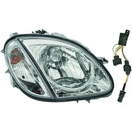 Offre Exclusive SET DE 2 PHARES MERCEDES CLASSE SLK R170 (96-04) - H4 - ADAPTATEUR H7 INCLU - CHROME - AVEC CLIGNOTANT