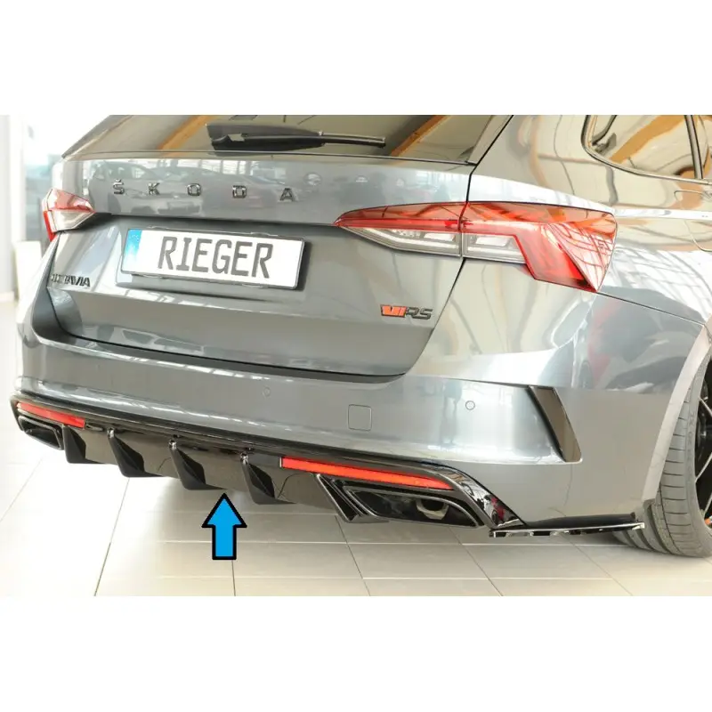 DIFFUSEUR POUR SKODA OCTAVIA RS (20-) - BERLINE - BREAK - RIEGER - NOIR BRILLANT - POUR ATTACHE REMORQUE Bon Marché
