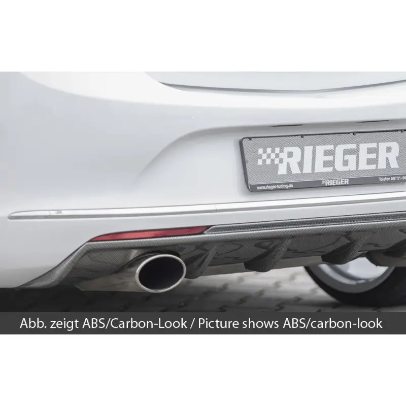 Retour Gratuit DIFFUSEUR ARRIERE POUR OPEL ASTRA J (12-15) - 5 PORTES - SIMPLE SORTIE GAUCHE - RIEGER - NOIR BRILLANT