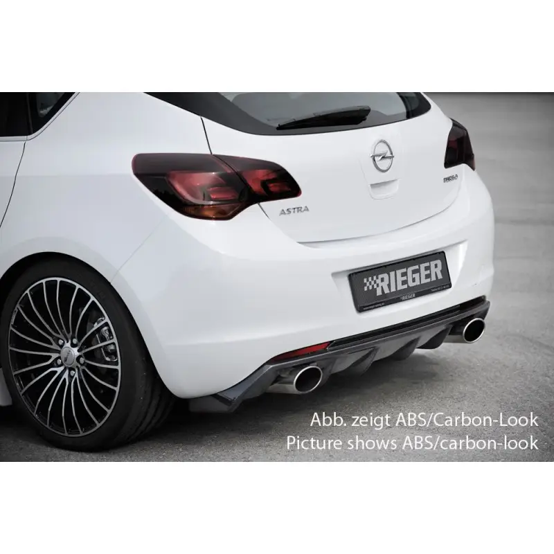 Affaire À Saisir DIFFUSEUR ARRIERE POUR OPEL ASTRA J (08-12) - 5 PORTES - SIMPLE SORTIE GAUCHE DROITE - RIEGER - NOIR BRILLANT