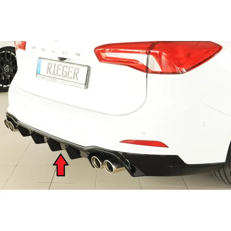 DIFFUSEUR ARRIERE RIEGER POUR FORD FOCUS ST-LINE BREAK (18-) - DOUBLE SORTIE GAUCHE DROITE - NOIR BRILLANT Dernière Chance