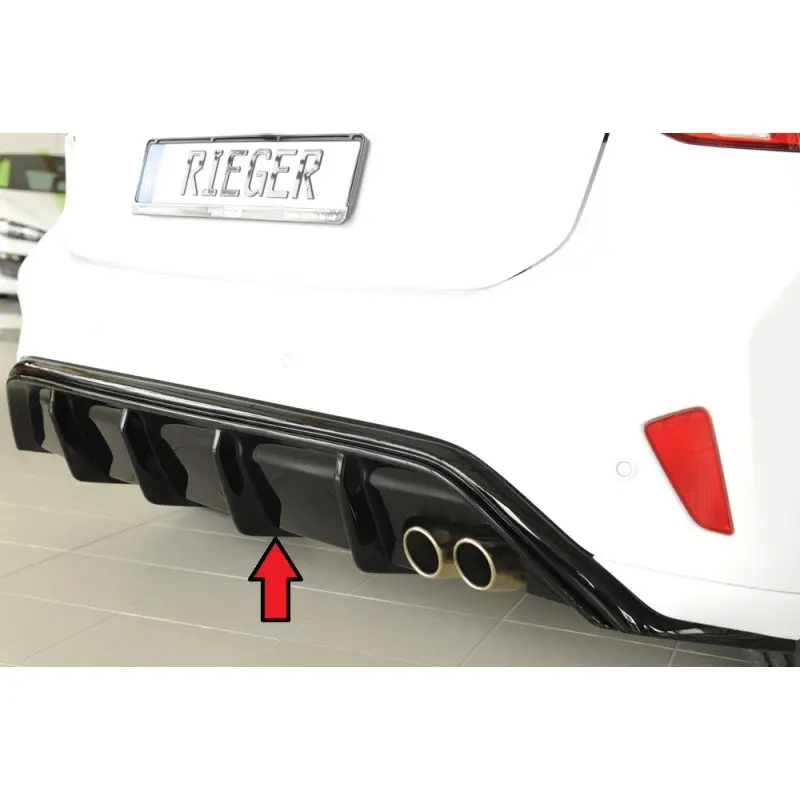 Prix Choc DIFFUSEUR ARRIERE RIEGER POUR FORD FOCUS ST-LINE (18-) - DOUBLE SORTIE DROITE (70 MM)- NOIR BRILLANT