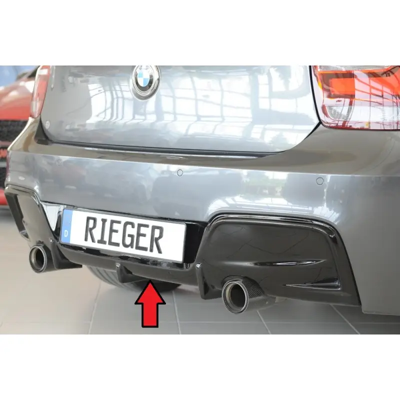 Top Vente DIFFUSEUR ARRIERE PACK M BMW SERIE 1 F20 - F21 (11-15) - SIMPLE SORTIE GAUCHE DROITE- RIEGER - NOIR BRILLANT