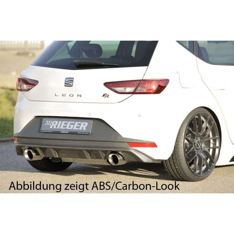 DIFFUSEUR ARRIERE RIEGER SEAT LEON 5F AVANT FACELIFT FR (13-17) - SIMPLE SORTIE GAUCHE DROITE - LOOK CARBONE Promotion Saisonnière