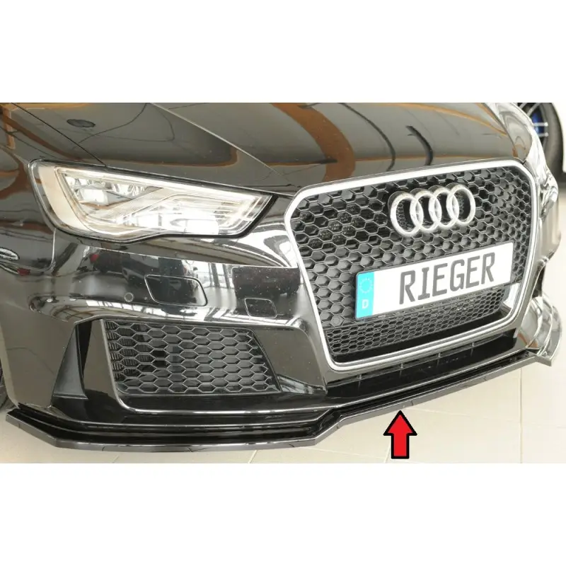 LAME AVANT RIEGER POUR AUDI RS3 8V (15-16) PHASE 1 - AVANT FACELIFT - NOIR BRILLANT Acheter En Ligne
