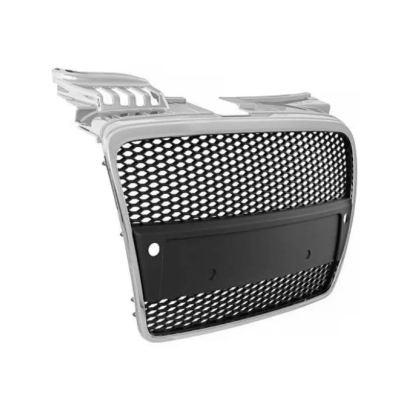 Super Prix CALANDRE AVANT LOOK RS4 NOIR - CHROME POUR AUDI A4 8E B7 (04-07) - NIDS D'ABEILLE - AVEC PDC
